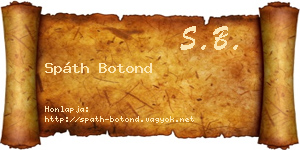 Spáth Botond névjegykártya